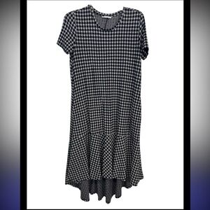 Zara Trafaluc Gingham high low Midi Tee Dress M